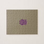 Paarse Owl Puzzle Legpuzzel (Horizontaal)