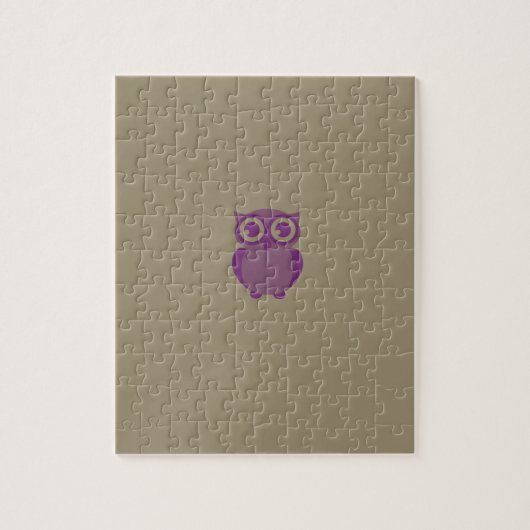 Paarse Owl Puzzle Legpuzzel (Verticaal)