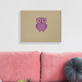 Paarse Owl Wrapped Canvas (Insitu (Woonkamer))