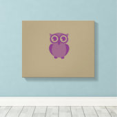 Paarse Owl Wrapped Canvas (Insitu (Houten vloer))