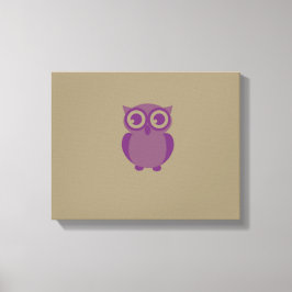 Paarse Owl Wrapped Canvas Afdruk
