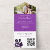 Paarse paar allemaal op één uitnodiging (Binnen)