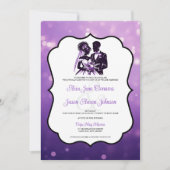 Paarse paar bruiloft uitnodiging (Voorkant)