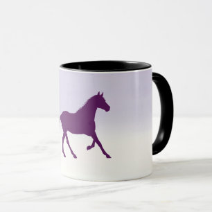 Paarse paard op lichte paarse ombre mok