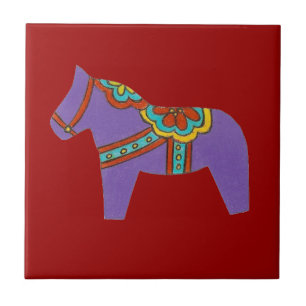 Paarse paard tegel tegeltje