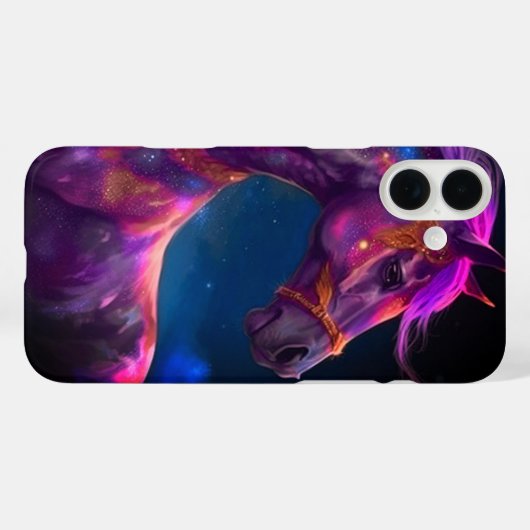Paarse Paard Telefoon Case (Achterkant (horizontaal))