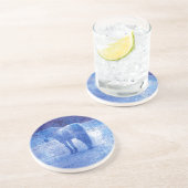 Paarse Paard Zandsteen Onderzetter (Zijkant)