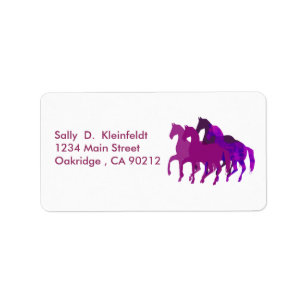 Paarse paarden Fantasy Etiket