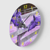 Paarse paarden gezegde hallo wandklok (Hoek)