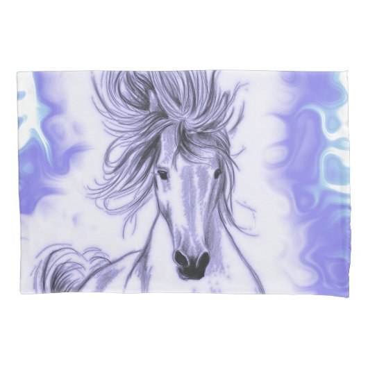 Paarse paarden kussensloop (Voorkant)