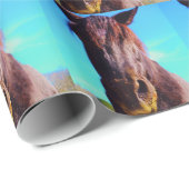 Paarse paarden met groene mond cadeaupapier (Rol Hoek)