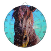 Paarse paarden met groene mond dartbord (Voorkant)