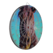 Paarse paarden met groene mond dartbord (Voorkant Links)