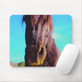 Paarse paarden met groene mond muismat (Met muis)