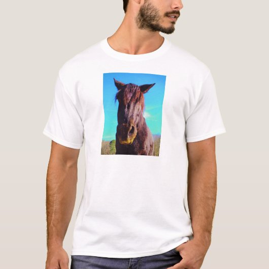 Paarse paarden met groene mond t-shirt (Voorkant)