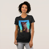 Paarse paarden met groene mond t-shirt (Voorkant volledig)