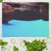 Paarse paarden met groene mond theedoek (Gevouwen)