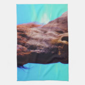 Paarse paarden met groene mond theedoek (Verticaal)