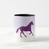 Paarse paarden op Light Paars Ombre Mok (Midden)