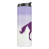 Paarse paarden op Light Paars Ombre Thermosbeker (Gedraaid links)