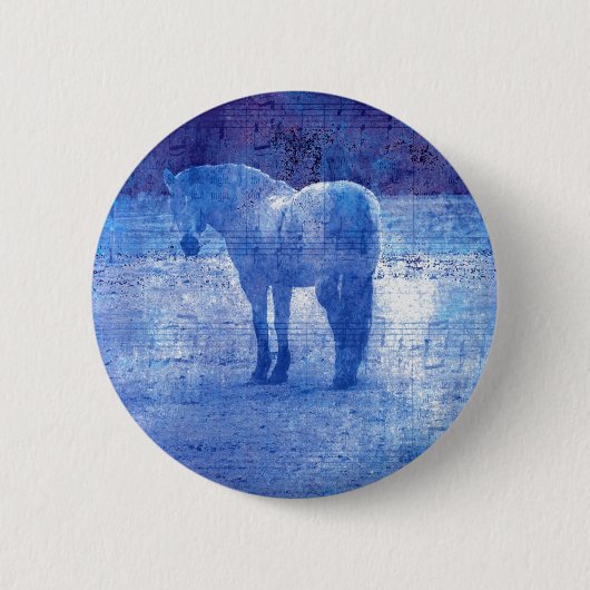 Paarse paarden ronde button 5,7 cm (Voorkant)