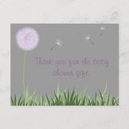 Paarse Paardenbloem Dank u Briefkaart