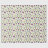 Paarse paardenbloemen cadeaupapier (Vlak)