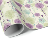 Paarse paardenbloemen cadeaupapier (Rol Hoek)