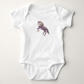 Paarse Paardenschilderij Baby Bodysuit (Voorkant)
