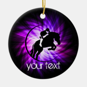 Paarse Paardensport Keramisch Ornament