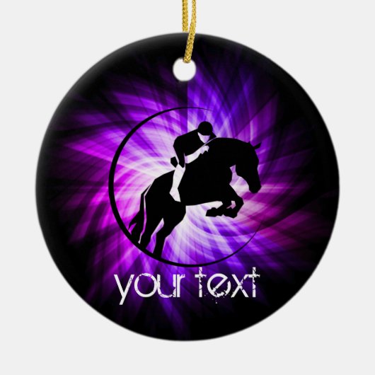 Paarse Paardensport Keramisch Ornament (Voorkant)