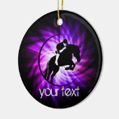 Paarse Paardensport Keramisch Ornament (Links)