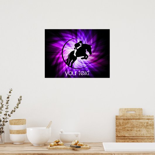 Paarse Paardensport Poster (Keuken)