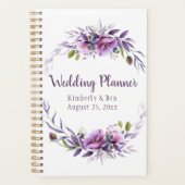 Paarse Paars Lavendel Bloemige Trouwplanner Planner (Voorkant)