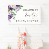 Paarse Paars Lavendel Groene Bruiloftsdouche Spandoek (Insitu)