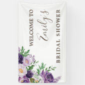 Paarse Paars Lavendel Groene Bruiloftsdouche Spandoek (Verticaal)