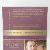 Paarse Paarse Trouwdag Drieluik Uitnodiging (Binnenzijde eerst)