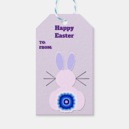 Paarse paasbont Labels Cadeaulabel