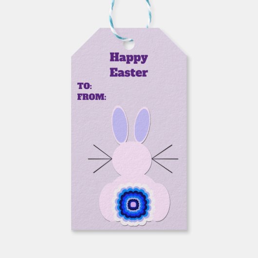 Paarse paasbont Labels Cadeaulabel (Achterkant)
