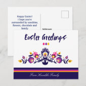 💜 Paarse paasfolklore, aangepaste tekst Briefkaar Briefkaart (Voorkant / Achterkant)