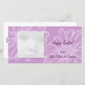 Paarse paasfotokaarten feestdagenkaart (Voorkant / Achterkant)