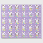  Paarse paashaas  Kinderen Cadeaupapier (Vlak)