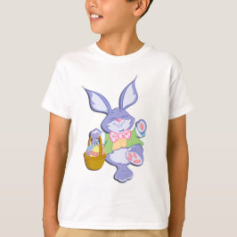 Paarse Paashaas met Dansen Persoonlijke Achterkant T-shirt