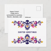 Paarse paasmakerij Folklore aangepaste tekst Briefkaart (Voorkant / Achterkant)