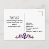 Paarse paasmakerij Folklore aangepaste tekst Briefkaart (Achterkant)