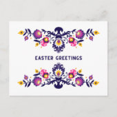 Paarse paasmakerij Folklore aangepaste tekst Briefkaart (Voorkant)