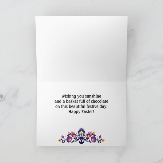 Paarse paasmakerij Folklore aangepaste tekst Kaart (Binnen)