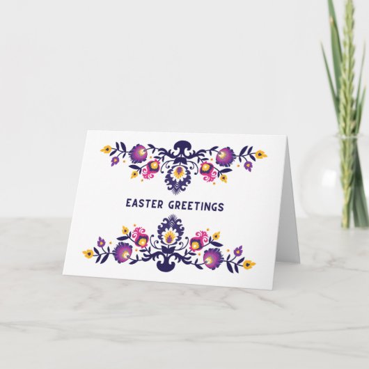 Paarse paasmakerij Folklore aangepaste tekst Kaart (Voorkant)