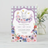 Paarse paaspaaspap Easter Hunt Kaart (Staand voorkant)