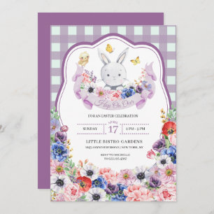 Paarse paaspaaspap Easter Hunt Kaart